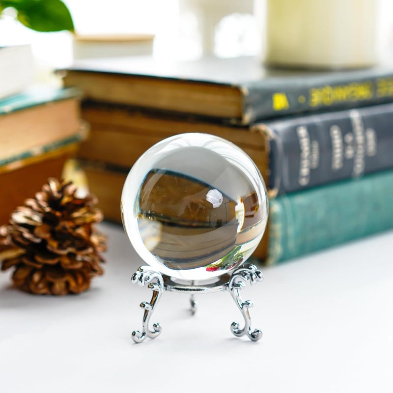 ZEERSHEE 2.3in Sparkling Clear Crystal Ball with Stand 60mm Handcrafted Photography Prop for Magical Shots Elegant Home & Party Decor for Women - Image 5